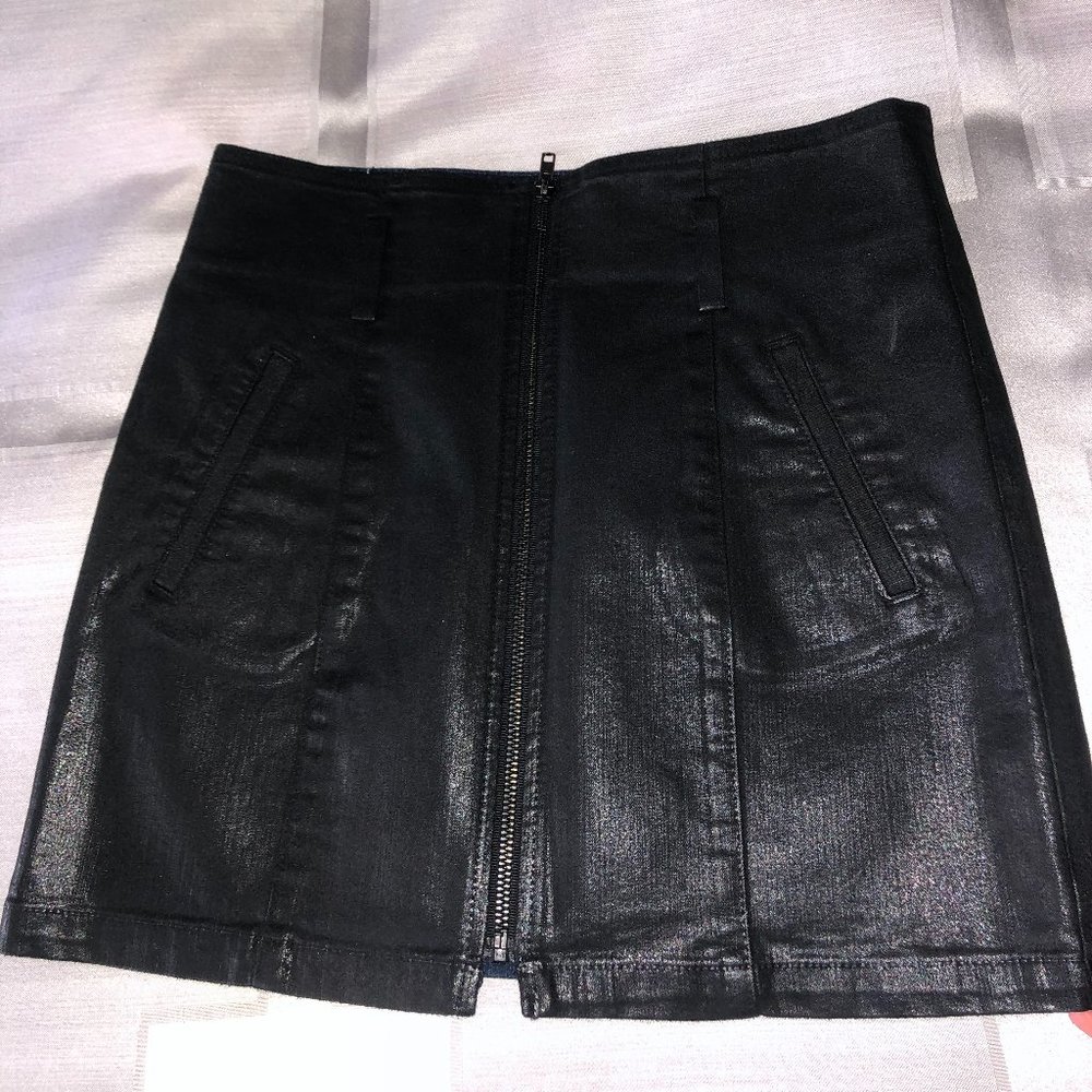 LF Vintage Black Leather Mini Skirt